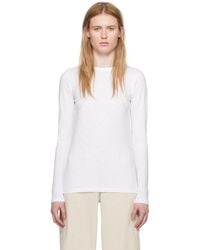 Rag & Bone - Ragbone t-shirt à manches longues blanc en coton pima bio flammé - Lyst