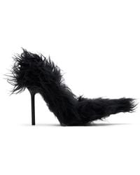 Balenciaga - Black Flex Fur 110mm Heels - Lyst