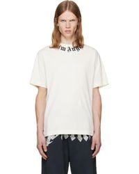 Palm Angels - Off- Neck Logo Regular T-Shirt - Lyst