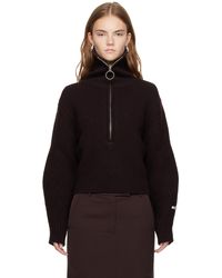 RECTO. - Rib Knit Wool Half-Zip Polo - Lyst