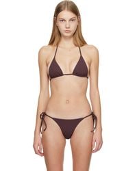 Matteau - Burgundy String Triangle Bikini Top - Lyst