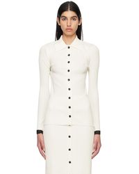 Proenza Schouler - Off-white White Label Pointed Collar Cardigan - Lyst