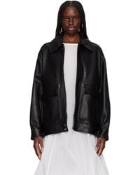 Nour Hammour - Blouson Drey The It Girl Noir En Cuir - Lyst