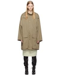 Lemaire - Beige Oversized Raincoat - Lyst