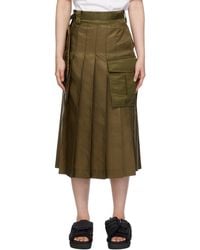 Sacai - Pleated Midi Skirt - Lyst