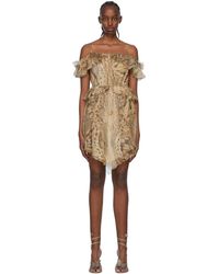 Blumarine - Brown Silk Mini Dress - Lyst