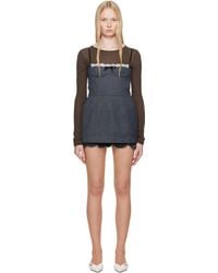 【関税込み】Shushu/Tong グレー カーブ ミニワンピース ShuShu/Tong グレー カーブ ミニワンピース ブラック | Lyst