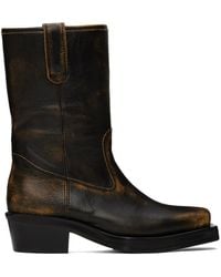 Guess USA - Leather Biker Boots - Lyst