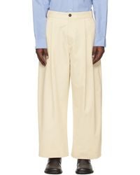 Studio Nicholson - Off- Sorte Trousers - Lyst