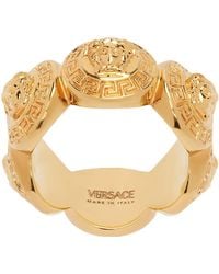 Versace - Gold Tribute Medusa Ring - Lyst