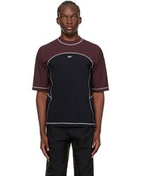 Reebok - T-shirt bourgogne et noir en jersey côtelé - Lyst