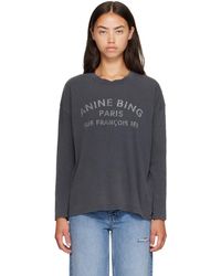 Anine Bing - Ivan Long Sleeve 'Paris' Stencil T-Shirt - Lyst