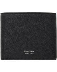 Tom Ford - Black Grain Leather Bifold Wallet - Lyst