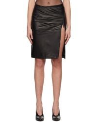 Nensi Dojaka - Asymmetric Zip Leather Midi Skirt - Lyst