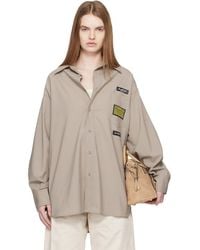 MM6 by Maison Margiela - Taupe Tailored Wool-Blend Shirt - Lyst