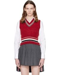 Thom Browne - Thom E Hector Pointelle V-neck Vest - Lyst