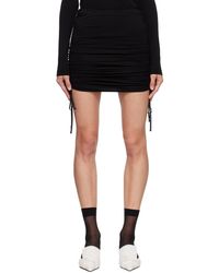Pushbutton - Minijupe Drapée Noire - Lyst