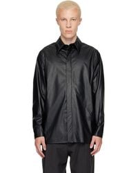 MM6 by Maison Margiela - Long-Sleeved Faux-Leather Shirt - Lyst