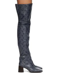 Marine Serre - Moon Airbrushed Leather Ms Block High Boots - Lyst