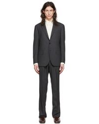 Ring Jacket Wool Suit - Gray
