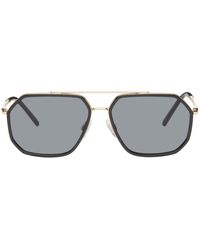 Dolce & Gabbana Dolcegabbana lunettes de soleil aviateur doré - Noir
