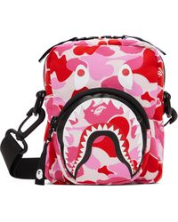 A Bathing Ape - Mini Sac Rose À Motif Camouflage Abc Et À Requin Emblématique - Lyst
