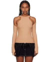 Dion Lee - Tan Shift Loop Long Sleeve T-Shirt - Lyst