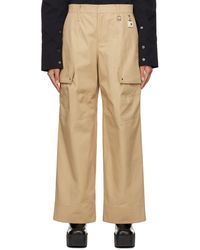 WOOYOUNGMI - Beige Paneled Trousers - Lyst