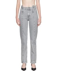 Ganni - Rigid Denim Fold Jeans - Lyst