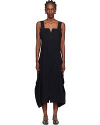 Y's Yohji Yamamoto - Robe Longue E-Work Noire À Poches - Lyst