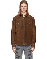 RRL - Roughout Suede Western Shirt Leather Jacket - Lyst