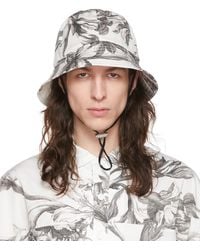 Erdem - Black & White Cotton Bucket Hat - Lyst