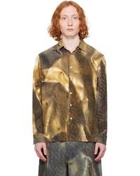 Serapis - ベージュ＆ブラウン Golden Hour シルク シャツ - Lyst