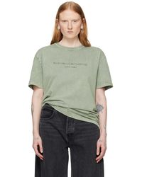 Alexander Wang - T-shirt vert à logo gaufré - Lyst