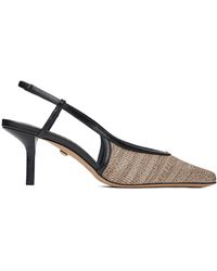 Max Mara - Escarpins et noir en tissu à effet raphia à bride arrière - Lyst