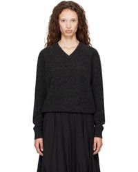 Lemaire - Pull Gris À Col En V - Lyst