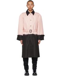 Alexander McQueen Pink & Black Printed Dip-dye Trench Coat