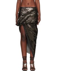 Rick Owens - Draped Calf Denim Midi Skirt - Lyst