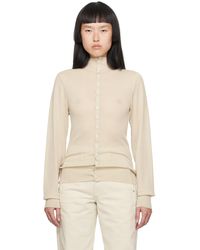 Lemaire - Off-white Fitted Cardigan - Lyst