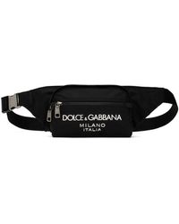 Dolce & Gabbana - Dolce&gabbana Black Small Rubberized Logo Belt Bag - Lyst