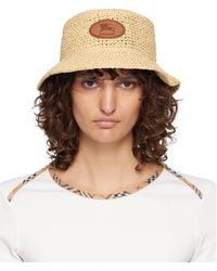 Burberry - Knight Stamp Raffia-Effect Bucket Hat - Lyst