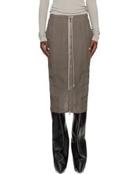 Rick Owens - Temple Zipped Short Pillar Midi Skirt - Lyst