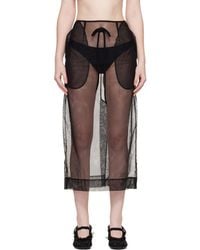 Simone Rocha - Sheer Frayed Column Pencil Midi Skirt - Lyst