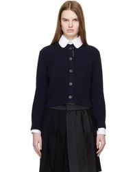 Thom Browne - Full Stitch Cropped Crew Neck Cardigan - Lyst
