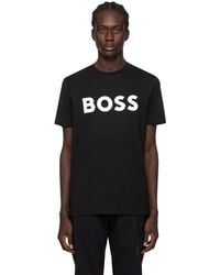 BOSS - T-shirt noir à logo imprimé - Lyst