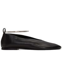 Jil Sander Black Ankle Cuff Ballerina Flats
