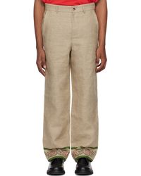 Bode - Embroidered Trumpetflower Trousers - Lyst