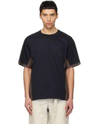 Sacai - Taupe Cotton Typewriter & Cotton Jersey T-Shirt - Lyst