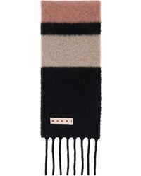 Marni - Black & Pink Striped Alpaca Scarf - Lyst