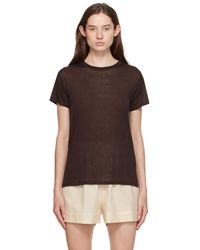 Baserange - T-shirt brun à col ras du cou - Lyst